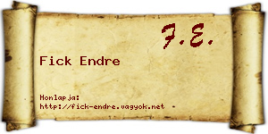 Fick Endre névjegykártya